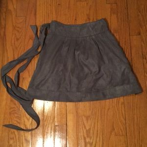 Silence + Noise Grey Suede Skirt with Pockets